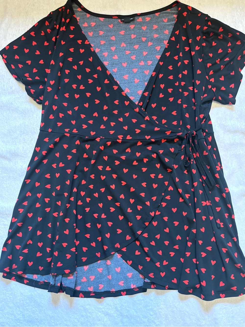 torrid Black with Red Heart wrap top